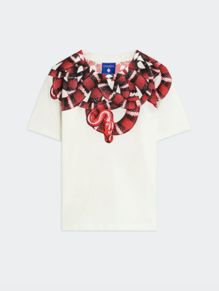 T-shirt MARCELO BURLON girocollo con serpenti rossi