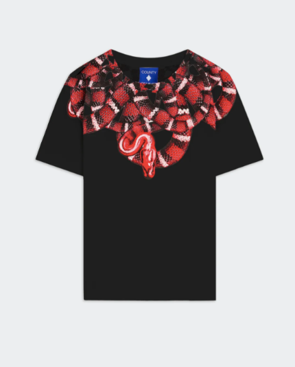 T-shirt MARCELO BURLON girocollo con serpenti rossi