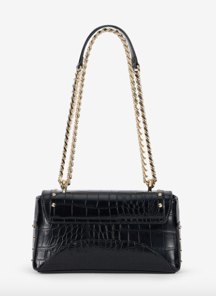 Borsa JUST CAVALLI a Spalla Nera Borchiata Effetto Cocco