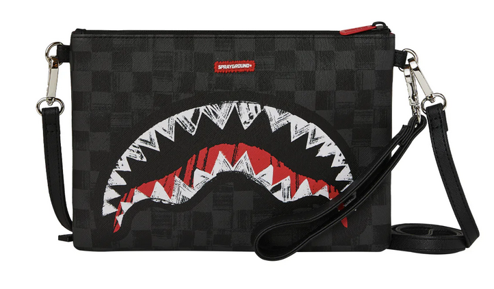 POCHETTE SPRAYGROUND SCRIBBLE SHARK CROSSOVER CLUTCH