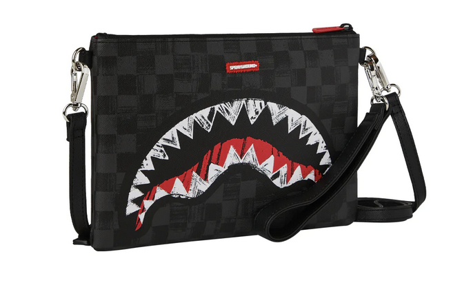 POCHETTE SPRAYGROUND SCRIBBLE SHARK CROSSOVER CLUTCH