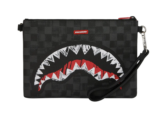 POCHETTE SPRAYGROUND SCRIBBLE SHARK CROSSOVER CLUTCH