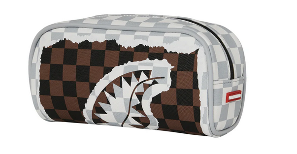 Pochette astuccio Sprayground CREAM AND BROWN TEAR CHECK POUCH