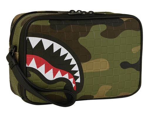 POCHETTE SPRAYGROUND WOODLAND CAMO CHECK TOILETRY BAG