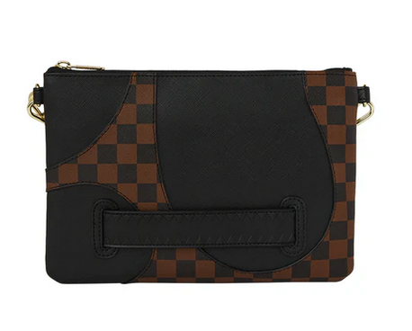 POCHETTE SPRAYGROUND JETSTREAM BROWN CROSSOVER CLUTCH