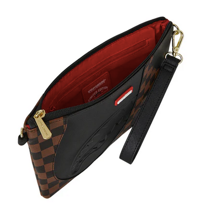 POCHETTE SPRAYGROUND JETSTREAM BROWN CROSSOVER CLUTCH