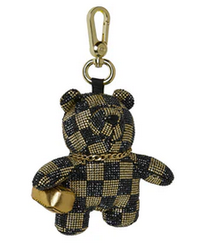 PORTACHIAVI SPRAYGROUND GOLD AND DANGEROUS BEAR CUB KEYCHAIN
