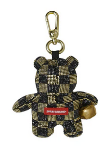 PORTACHIAVI SPRAYGROUND GOLD AND DANGEROUS BEAR CUB KEYCHAIN