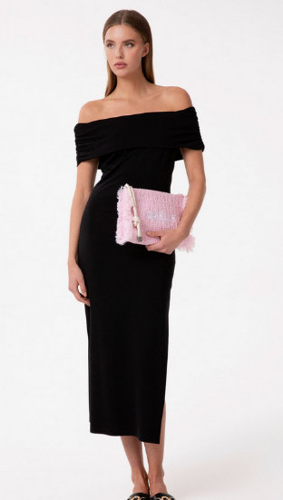 Abito GAELLE PARIS abito Midi Con Collo Schiffer E Spacco In Punto Milano