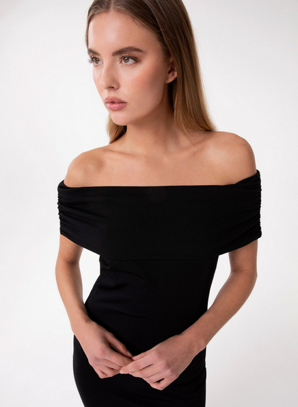 Abito GAELLE PARIS abito Midi Con Collo Schiffer E Spacco In Punto Milano