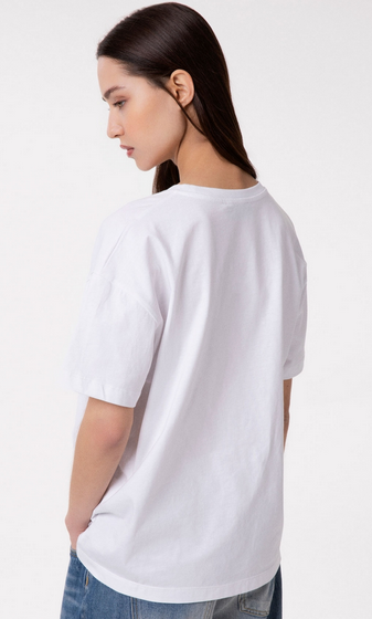T-Shirt GAELLE PARIS Paricollo Mezza Manica Con Ricamo E Appl. Strass