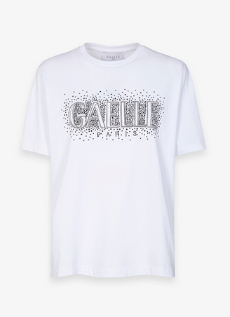 T-Shirt GAELLE PARIS Paricollo Mezza Manica Con Ricamo E Appl. Strass