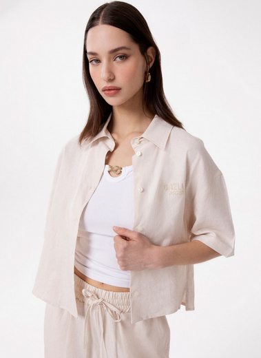Camicia GAELLE PARIS A Mezza Manica Cropped In Mistolino
