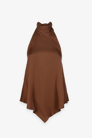 Top GAELLE PARIS A Fazzoletto Collo Halter In Raso