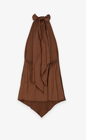 Top GAELLE PARIS A Fazzoletto Collo Halter In Raso