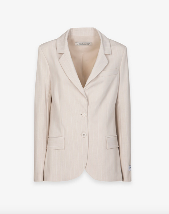 Giacca HINNOMINATE Gessata Doppiopetto Con Spalline