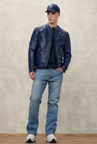 Giubbetto BLAUER CROSSLAND in pelle traforata