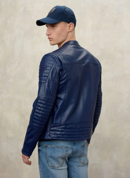 Giubbetto BLAUER CROSSLAND in pelle traforata