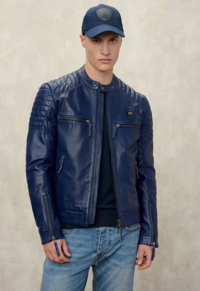 Giubbetto BLAUER CROSSLAND in pelle traforata