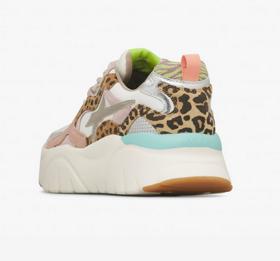 Sneaker W6YZ MIA in suede e tessuto tecnico - Tortora-Bianco
