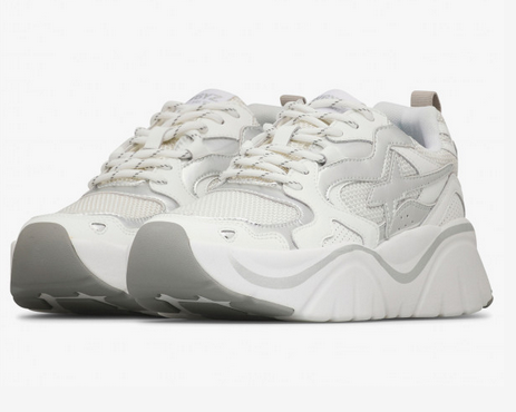 Sneaker W6YZ MIA in suede e tessuto tecnico - Bianco-Argento