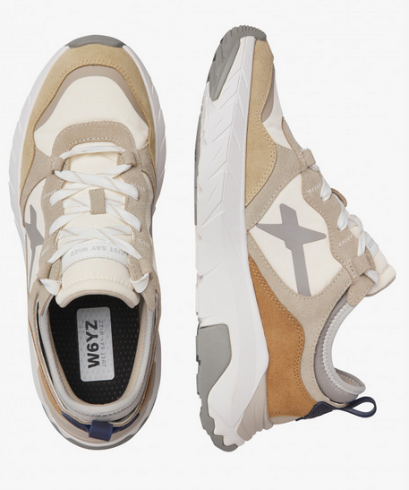 Sneaker W6YZ NEXT-M. In tessuto tecnico e suede - Sabbia-Bianco