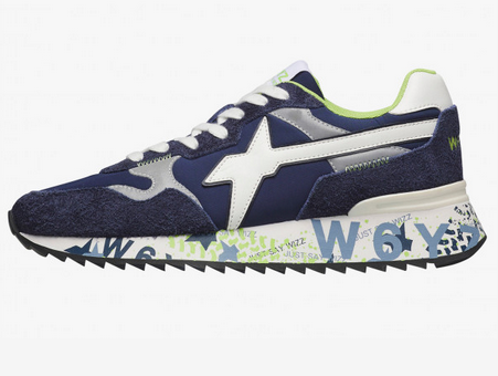 Sneaker W6YZ YAK-M - Sneakers in tessuto tecnico e suede - Navy-Bianco
