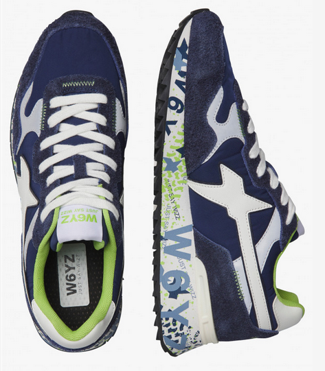 Sneaker W6YZ YAK-M - Sneakers in tessuto tecnico e suede - Navy-Bianco