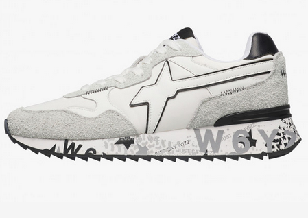 Sneaker W6YZ YAK-M - Sneakers in tessuto tecnico e suede - Bianco-Nero