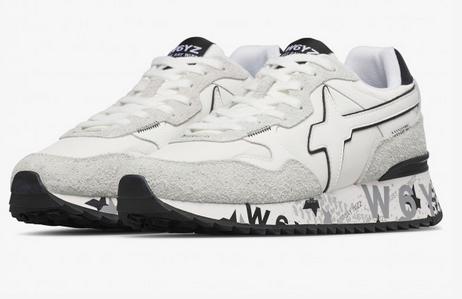 Sneaker W6YZ YAK-M - Sneakers in tessuto tecnico e suede - Bianco-Nero