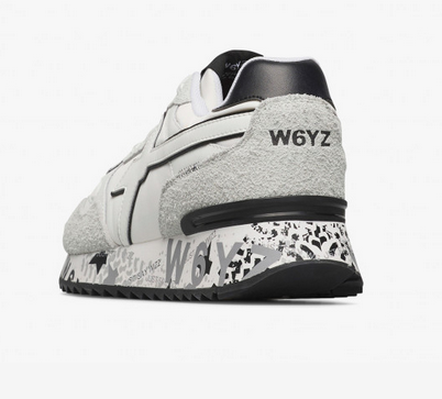 Sneaker W6YZ YAK-M - Sneakers in tessuto tecnico e suede - Bianco-Nero