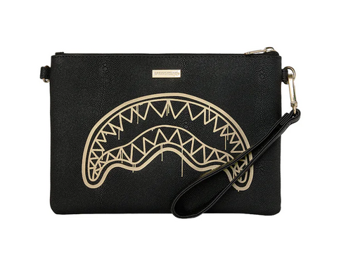 POCHETTE SPRAYGROUND THAT GOLD DRAP CROSSBODY POUCHETTE