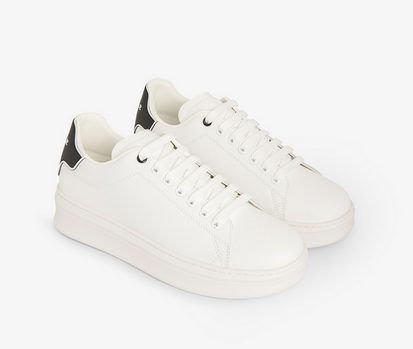 Sneakers GAELLE PARIS Addict Con Rubber Patch • Bianco-Nero