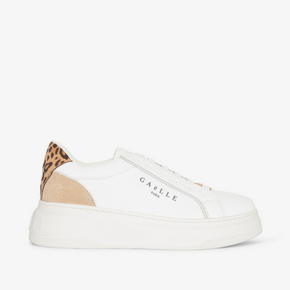Sneakers GAELLE PARIS New Addict In Action Leather Con Inserti Animalier E Passalaccio Logato