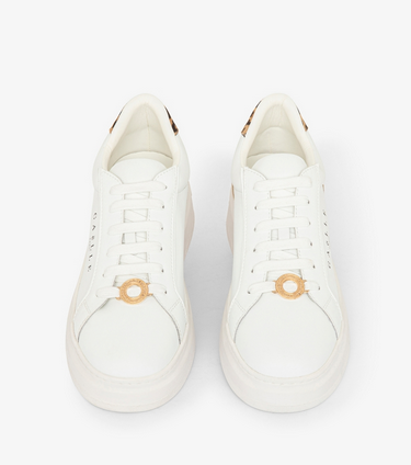 Sneakers GAELLE PARIS New Addict In Action Leather Con Inserti Animalier E Passalaccio Logato