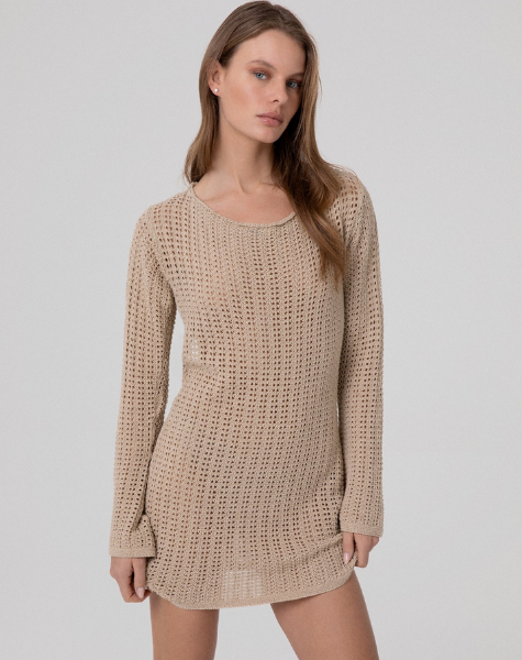 Abito Corto HINNOMINATE Con Manica A Trombetta In Maglia Traforata