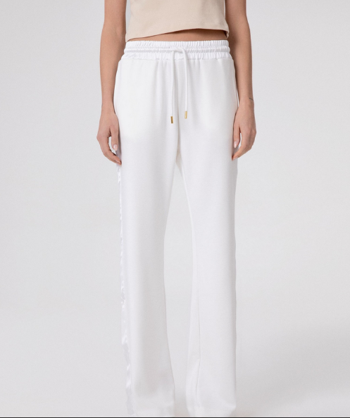 Pantalone HINNOMINATE Dritto Vita Alta In Viscosa Con Inserti In Raso