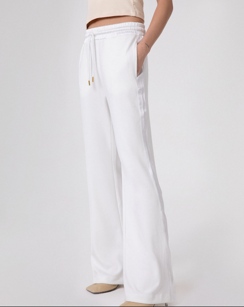 Pantalone HINNOMINATE Dritto Vita Alta In Viscosa Con Inserti In Raso