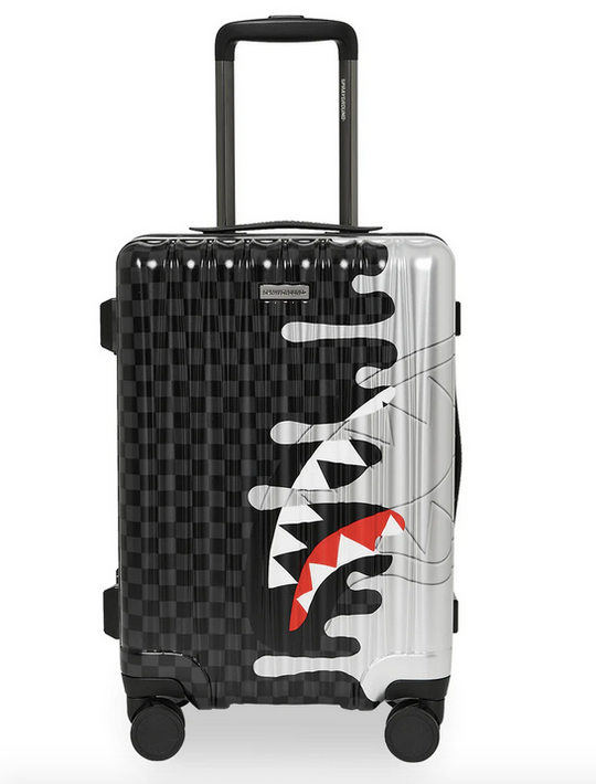 Valigia Trolley Sprayground SILVER SIDE DRIP BLACK CHECK CARRY-ON HARD LUGGAGE