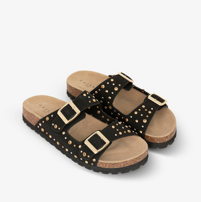 Sandalo GAELLE PARIS In Suede Con Doppia Fibbia E Borchie