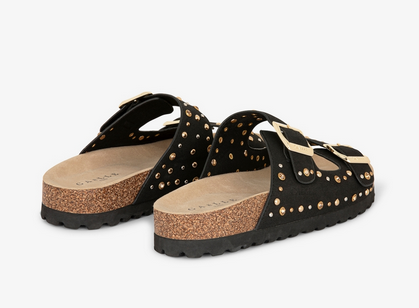 Sandalo GAELLE PARIS In Suede Con Doppia Fibbia E Borchie