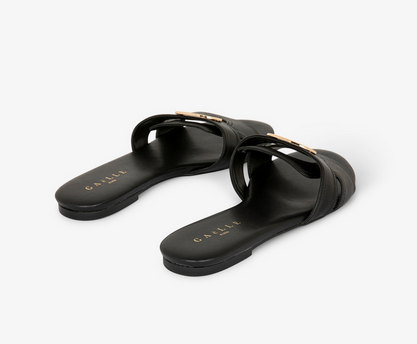 Sandalo GAELLE PARIS Flat Con Metal Logo