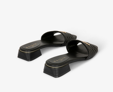 Sandalo GAELLE PARIS Con Tacco Tessuto Matelasse E Placchetta Logo