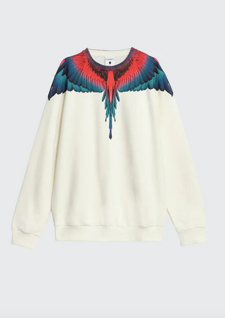 Felpa MARCELO BURLON Girocollo Con Stampa Ali