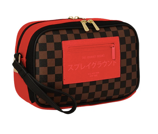 POCHETTE SPRAYGROUND RED REDEMPTION MONTE TOILETRY BRICK