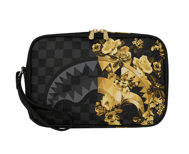 POCHETTE SPRAYGROUND  GOLD FLORAL REMIX TOILETRY BRICK