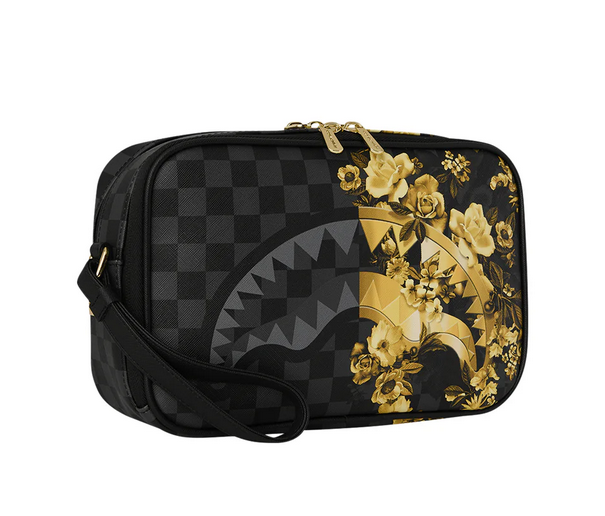 POCHETTE SPRAYGROUND  GOLD FLORAL REMIX TOILETRY BRICK