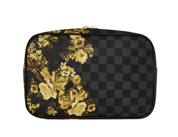 POCHETTE SPRAYGROUND  GOLD FLORAL REMIX TOILETRY BRICK