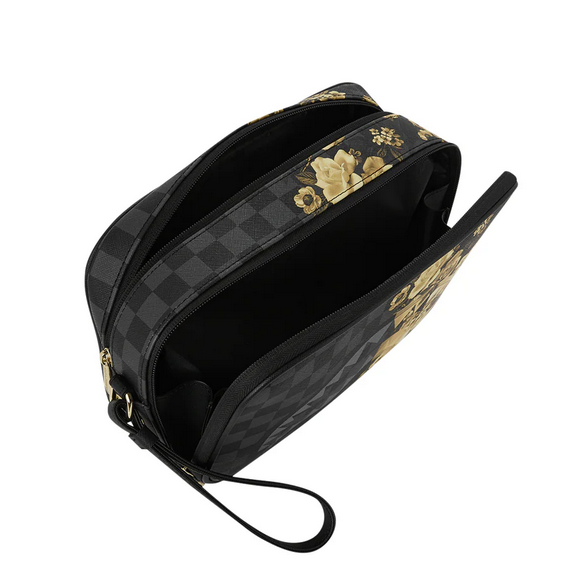 POCHETTE SPRAYGROUND  GOLD FLORAL REMIX TOILETRY BRICK