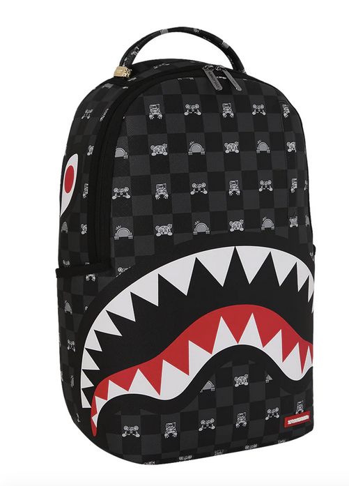 Zaino SPRAYGROUND GRAY PEEKING CHARACTER CHECK DLXSV BACKPACK
